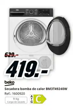 MediaMarkt BEKO Secadora bomba de calor BM3T49240W oferta