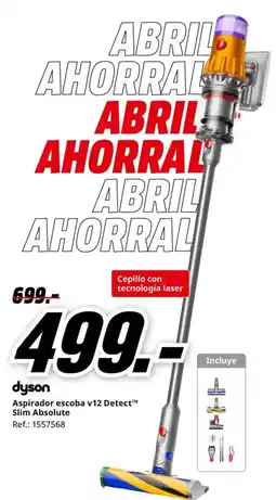 MediaMarkt DYSON Aspirador escoba v12 Detect Slim Absolute oferta