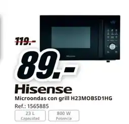 MediaMarkt HISENSE Microondas con grill H23MOBSD1HG oferta