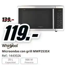 MediaMarkt WHIRLPOOL Microondas con grill MWP253SX oferta