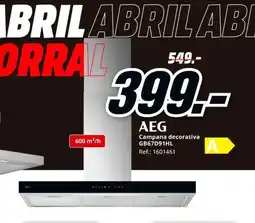 MediaMarkt AEG Campana decorativa GB67D91HL oferta
