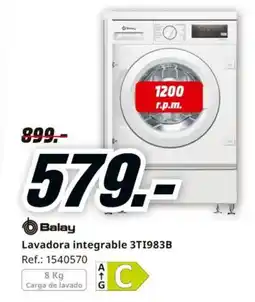 MediaMarkt BALAY Lavadora integrable 3TI983B oferta
