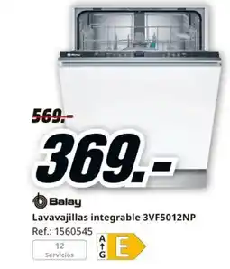MediaMarkt BALAY Lavavajillas integrable 3VF5012NP oferta