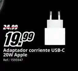 MediaMarkt Adaptador corriente USB-C 20W Apple oferta