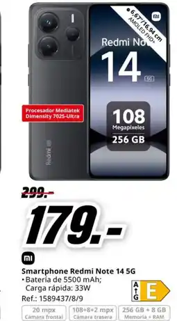MediaMarkt Smartphone Redmi Note 14 5G oferta