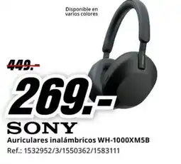 MediaMarkt SONY Auriculares inalámbricos WH-1000XM5B oferta
