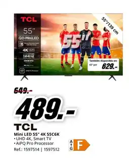 MediaMarkt TCL Mini LED 55" 4K 55C6K oferta