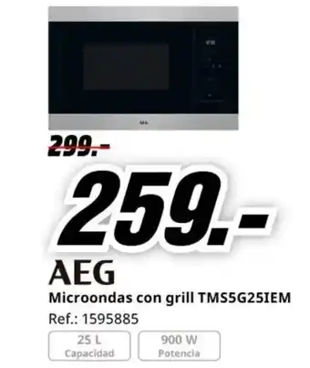 MediaMarkt AEG Microondas con grill TMS5G25IEM oferta