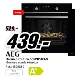 MediaMarkt AEG Horno pirolítico GS6PB51FAB oferta