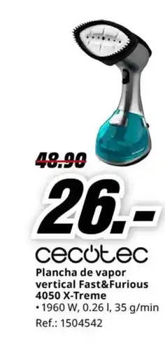 MediaMarkt CECOTEC Plancha de vapor vertical Fast&Furious 4050 X-Treme oferta