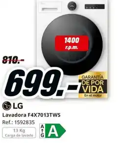 MediaMarkt LG Lavadora F4X7013TWS oferta
