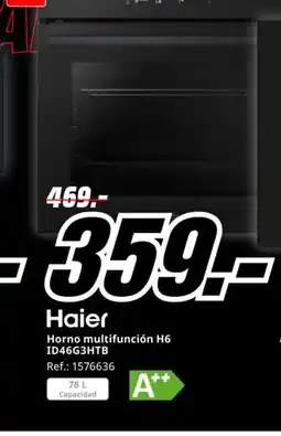 MediaMarkt HAIER Horno multifunción H6 ID46G3HTB oferta