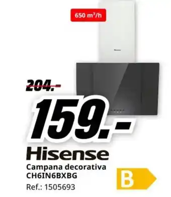 MediaMarkt HISENSE Campana decorativa CH6IN6BXBG oferta