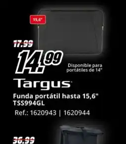 MediaMarkt TARGUS Funda portátil hasta 15,6" TSS994GL oferta