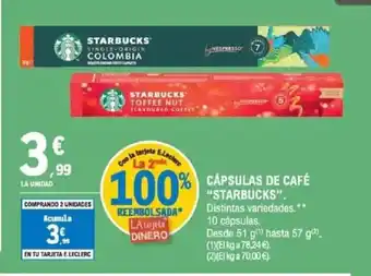 E.Leclerc STARBUCKS Cápsulas de café oferta