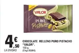 E.Leclerc VALOR Chocolate relleno puro pistacho oferta