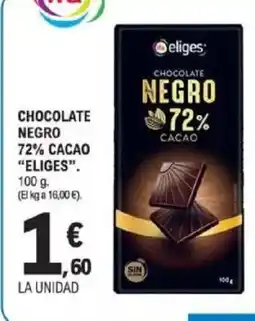 E.Leclerc ELIGES Chocolate negro 72% cacao oferta
