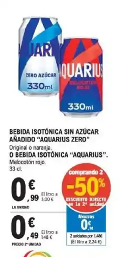 E.Leclerc Bebida isotónica sin azúcar añadido aquarius zero oferta