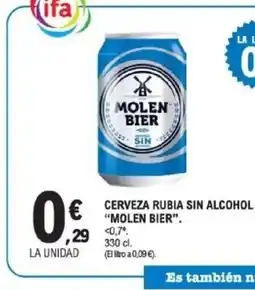 E.Leclerc MOLEN BIER Cerveza rubia sin alcohol oferta