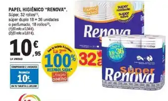E.Leclerc RENOVA Papel higiénico oferta