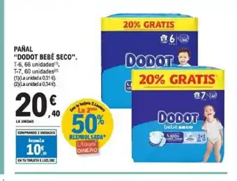 E.Leclerc DODOT BEBÉ SECO Pañal oferta
