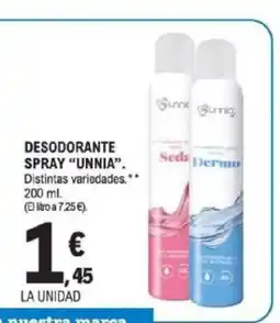 E.Leclerc UNNIA Desodorante spray oferta