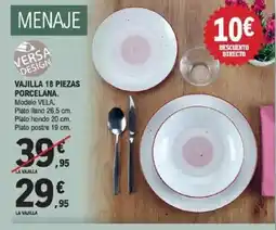 E.Leclerc Vajilla 18 piezas porcelana oferta