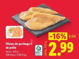 Lidl Filetes de pechuga de pollo oferta