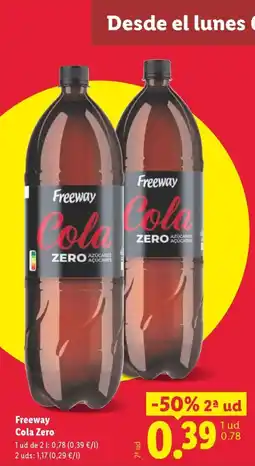 Lidl FREEWAY Cola Zero oferta