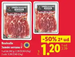 Lidl REALVALLE Jamón serrano oferta