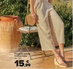 Carrefour Pantalón culotte rústico mujer XS-2XL oferta