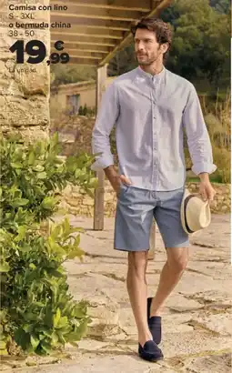 Carrefour Camisa con lino S-3XL o bermuda china oferta
