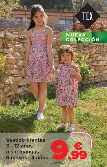 Vestido tirantes 3-12 años o sin mangas 6 meses - 4 años