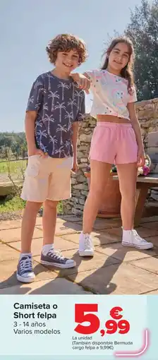 Carrefour Camiseta o Short felpa oferta