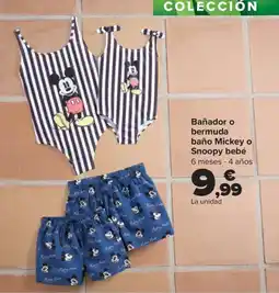Carrefour Bañador o bermuda baño Mickey o Snoopy bebé oferta