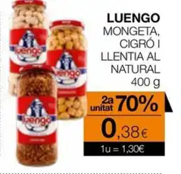 Plusfresc LUENGO Mongeta, cigró i llentia al natural oferta
