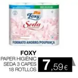 Plusfresc FOXY Paper higienic seda 3 capes oferta