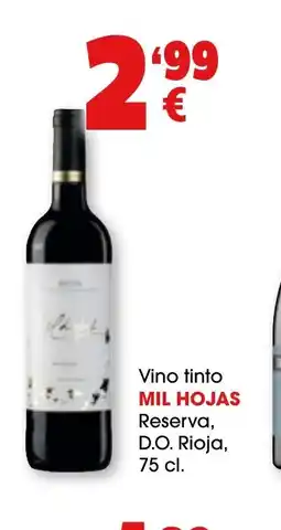 TOP Cash & Carry MIL HOJAS Vino tinto Reserva, D.O. Rioja oferta