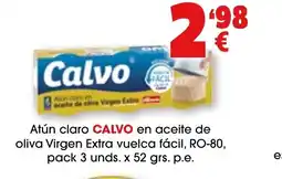 TOP Cash & Carry CALVO Atún claro en aceite de oliva Virgen Extra vuelca fácil, RO-80 oferta