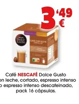 TOP Cash & Carry NESCAFÉ Café Dolce Gusto con leche, cortado, espresso intenso o espresso intenso descafeinado, pack 16 cápsulas. oferta