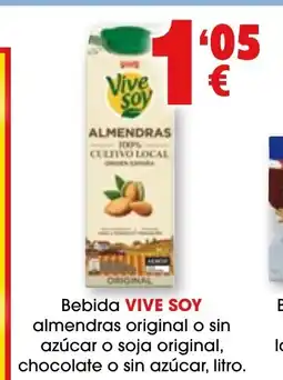 TOP Cash & Carry VIVE SOY Bebida almendras original o sin azúcar o soja original, chocolate o sin azúcar oferta