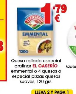 TOP Cash & Carry EL CASERÍO Queso rallado especial gratinar emmental o 4 quesos o especial pizzas quesos suaves oferta
