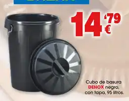 TOP Cash & Carry DENOX Cubo de basura negro con tapa oferta