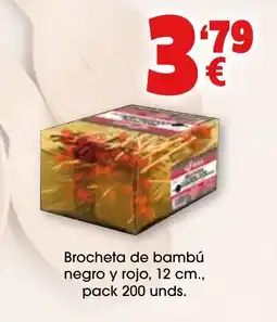 TOP Cash & Carry Brocheta de bambú negro y rojo oferta