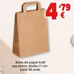 TOP Cash & Carry Bolsa de papel kraft asa plana oferta
