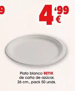 TOP Cash & Carry BETIK Plato blanco de caña de azúcar oferta