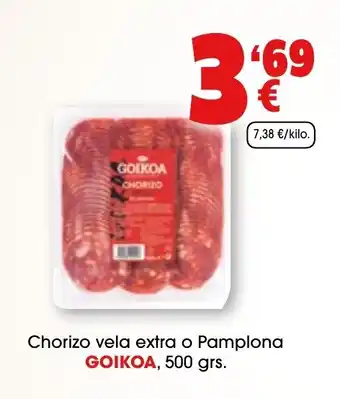 TOP Cash & Carry GOIKOA Chorizo vela extra o Pamplona oferta