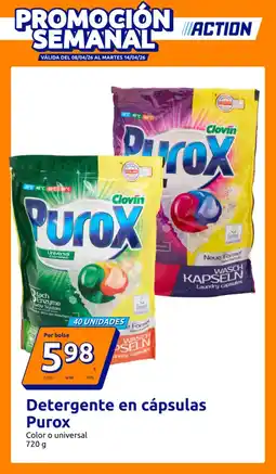Action PUROX Detergente en cápsulas oferta