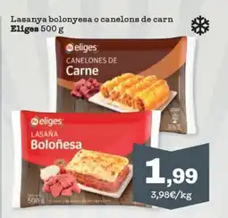 Sorli ELIGES Lasanya bolonyesa o canelons de carn oferta
