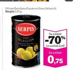 Sorli SERPIS Olives farcides d'anxova Gran Selecció oferta